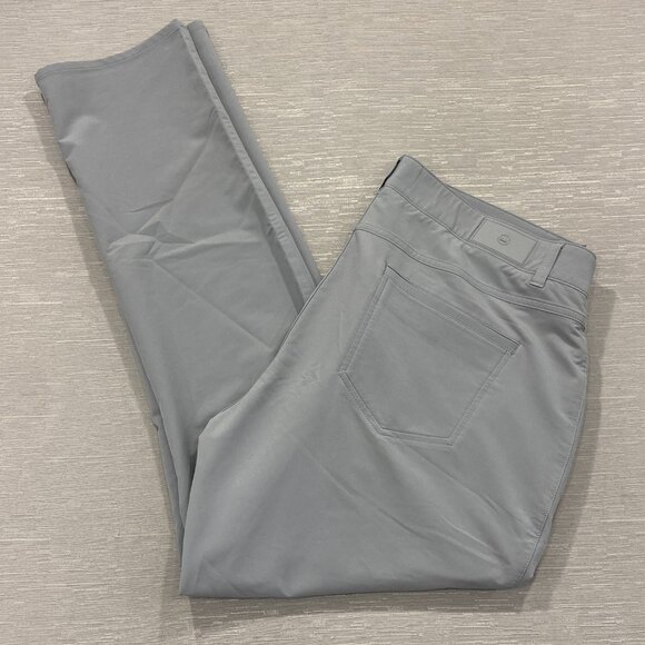 Peter Millar Crown Crafted Golf Pants Mens 40x32 Gray Performance Straight - Picture 13 of 14